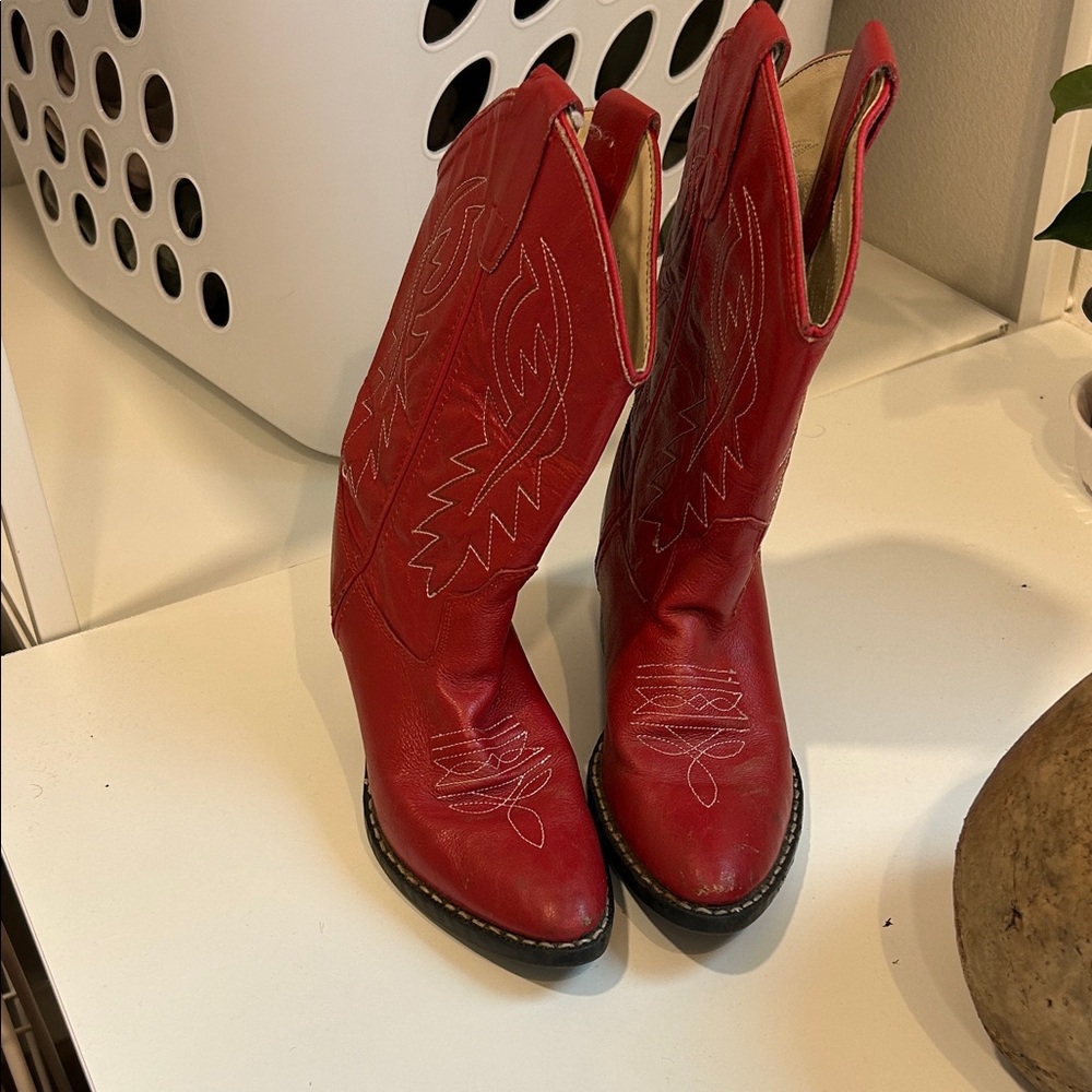 Old west Red Western Cowgirl Boots - Women's Leather Fashion Boot